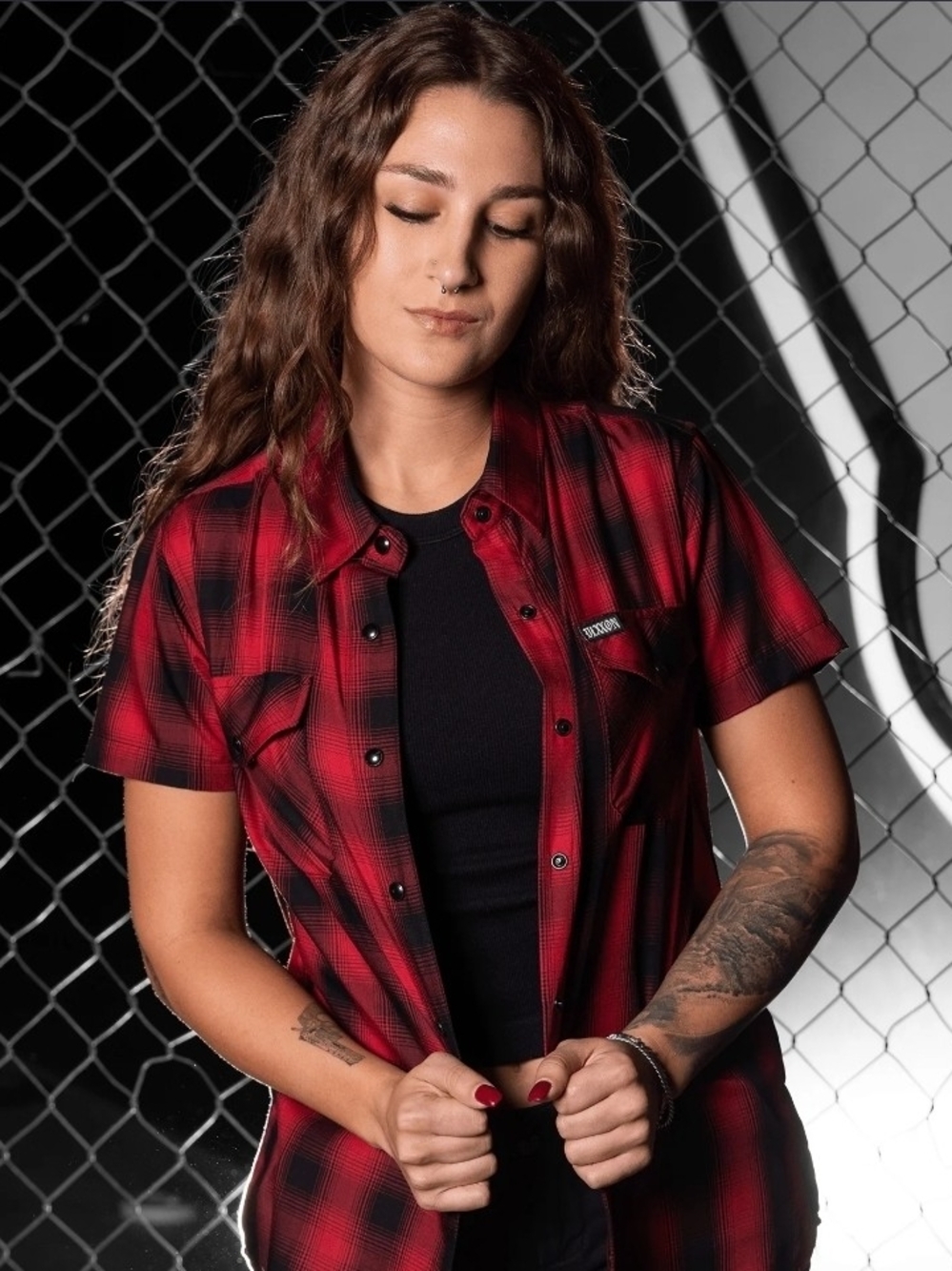 Dixxon Classic Red Plaid Short-Sleeve Shirt - Womens